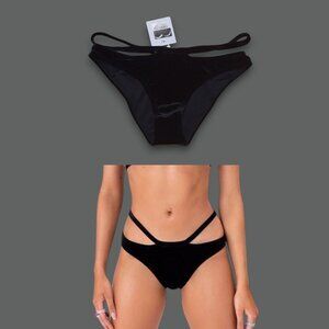 New w Tags! ADIKA Black Velvet Bikini Women's Sz S Swim Bikini Bottoms Swimwear